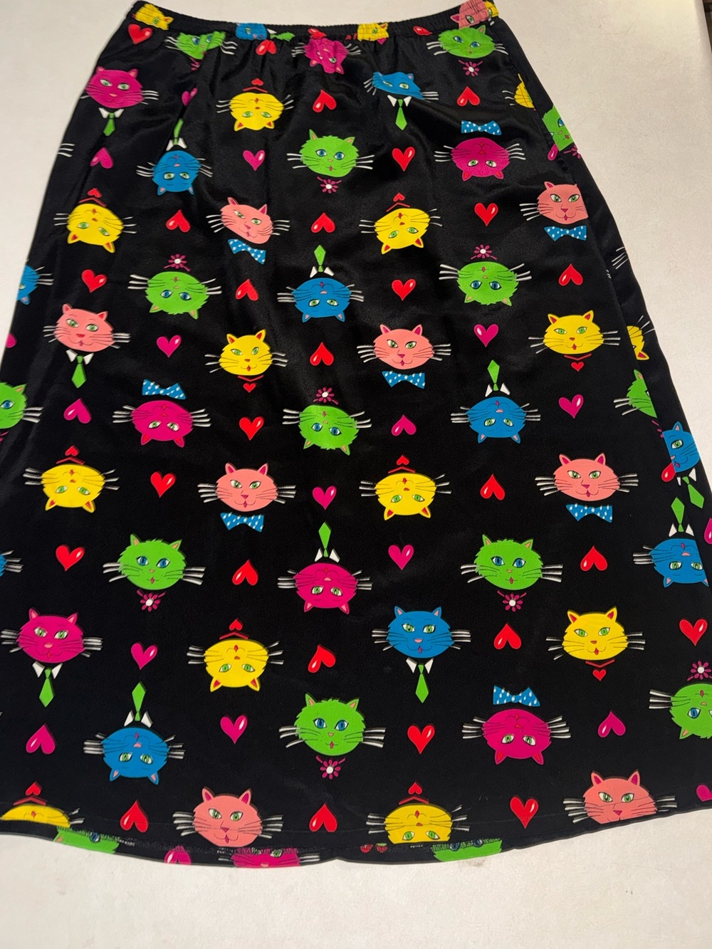 Bob Mackie Wearable Art Cat Skirt Medium M Rainbow Maxi